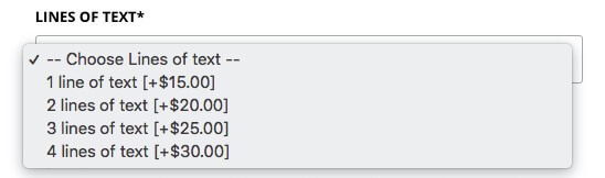 Shopify unlimited options drop down