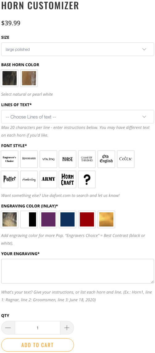 Unlimited Options Shopify