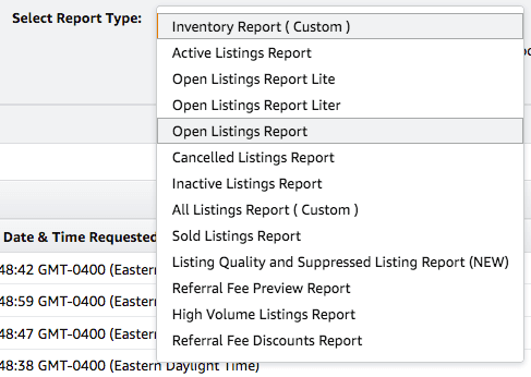 amazon run open listing report 2