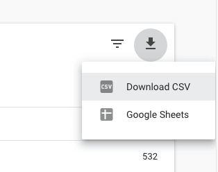 google search console export internal links menu example