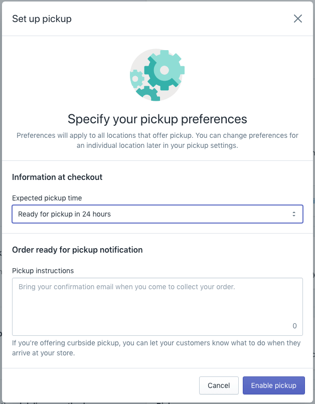 shopify local pick option